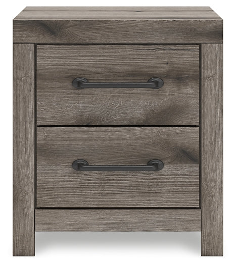 Graystorm Full Panel Bed with Mirrored Dresser and Nightstand