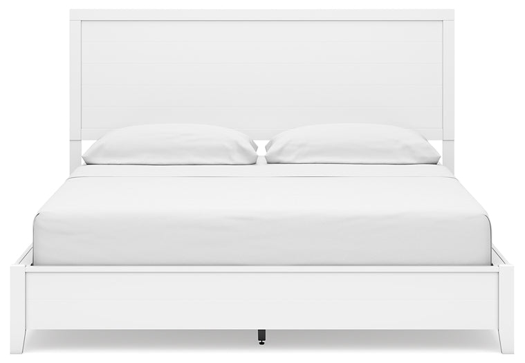 Binterglen California King Panel Bed with Mirrored Dresser and Chest