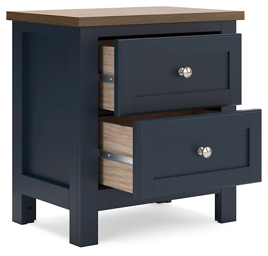 Landocken Queen Panel Headboard with Mirrored Dresser and Nightstand