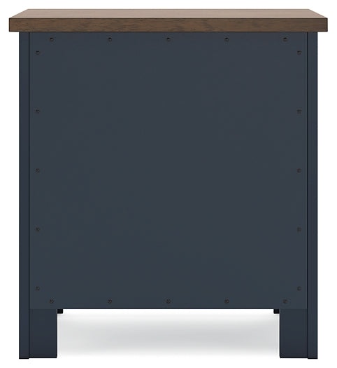 Landocken Twin Panel Headboard with Mirrored Dresser, Chest and Nightstand