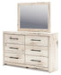 Lawroy Full Panel Bed with Mirrored Dresser and Chest