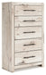 Lawroy Full Panel Bed with Mirrored Dresser and Chest