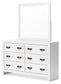 Binterglen Queen Panel Bed with Mirrored Dresser and Chest