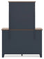 Landocken Queen Panel Headboard with Mirrored Dresser and Nightstand