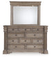 Blairhurst Queen Panel Bed with Mirrored Dresser and Chest