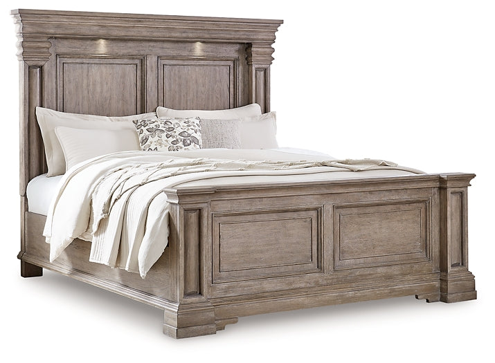 Blairhurst Queen Panel Bed with Mirrored Dresser and Chest