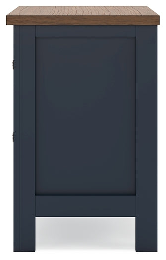 Landocken Full Panel Headboard with Mirrored Dresser and Nightstand