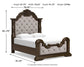 Maylee Queen Upholstered Bed with Mirrored Dresser and Chest
