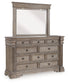 Blairhurst King Panel Bed with Mirrored Dresser and Chest