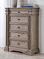 Blairhurst California King Panel Bed with Mirrored Dresser and Chest