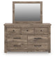 Rusticott King Panel Bed with Mirrored Dresser and Nightstand