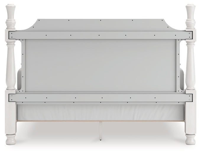 Rowlenstown California King Poster Bed, Dresser, Mirror and Nightstand