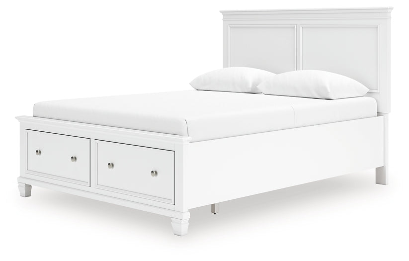 Fortman Queen Panel Storage Bed with Mirrored Dresser