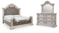 Bruchandi California King Upholstered Panel Bed with Mirrored Dresser