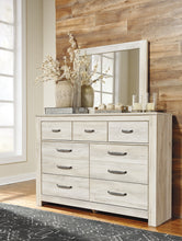 Load image into Gallery viewer, Bellaby Queen Crossbuck Panel Bed with Mirrored Dresser
