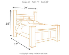 Load image into Gallery viewer, Juararo Queen Poster Bed with Mirrored Dresser, Chest and 2 Nightstands
