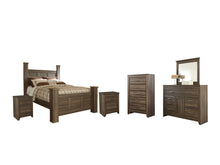 Load image into Gallery viewer, Juararo Queen Poster Bed with Mirrored Dresser, Chest and 2 Nightstands
