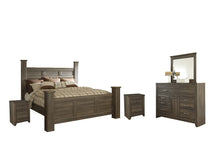 Load image into Gallery viewer, Juararo King Poster Bed with Mirrored Dresser and 2 Nightstands
