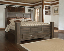 Load image into Gallery viewer, Juararo King Poster Bed with Mirrored Dresser and 2 Nightstands
