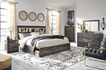Load image into Gallery viewer, Drystan King Bookcase Bed with 2 Storage Drawers with Mirrored Dresser
