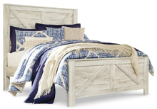 Load image into Gallery viewer, Bellaby Queen Crossbuck Panel Bed with Mirrored Dresser
