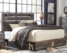 Load image into Gallery viewer, Drystan King Panel Bed with 2 Storage Drawers with Mirrored Dresser, Chest and 2 Nightstands

