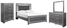 Load image into Gallery viewer, Lodanna Full Panel Bed with Mirrored Dresser and Chest
