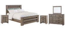 Load image into Gallery viewer, Zelen Queen Panel Bed with Mirrored Dresser and 2 Nightstands
