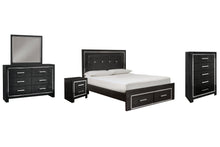 Load image into Gallery viewer, Kaydell Queen Panel Bed with Storage with Mirrored Dresser, Chest and Nightstand
