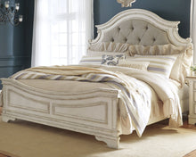 Load image into Gallery viewer, Realyn Queen Upholstered Panel Bed with Dresser

